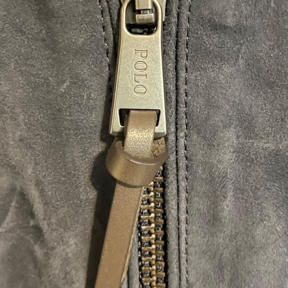 $1200 Polo Ralph Lauren Navy Blue Suede Aviator Bomber Jacket - Medium - Picture 7 of 16